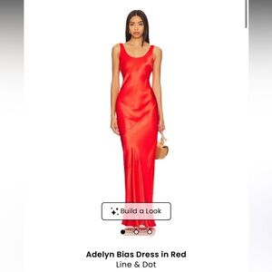 Line & Dot Scarlet Bias Gown